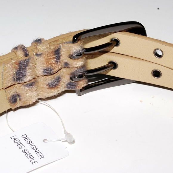 David Bitton Buffalo Animal Print Leather Belt New - Picture 7 of 8